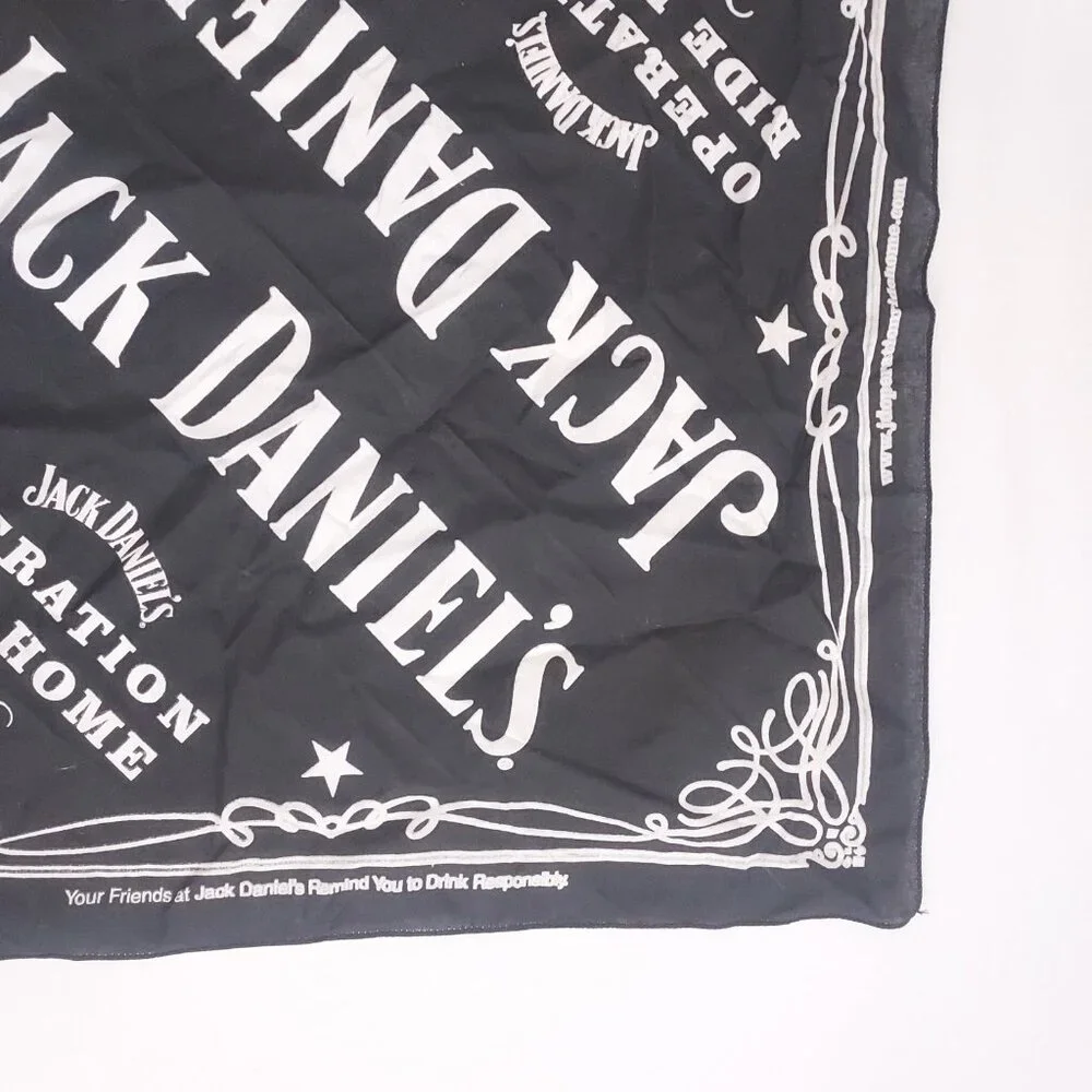 Jack Daniels Bandana Black Old No. 7 Handkerchief Scarf 21
